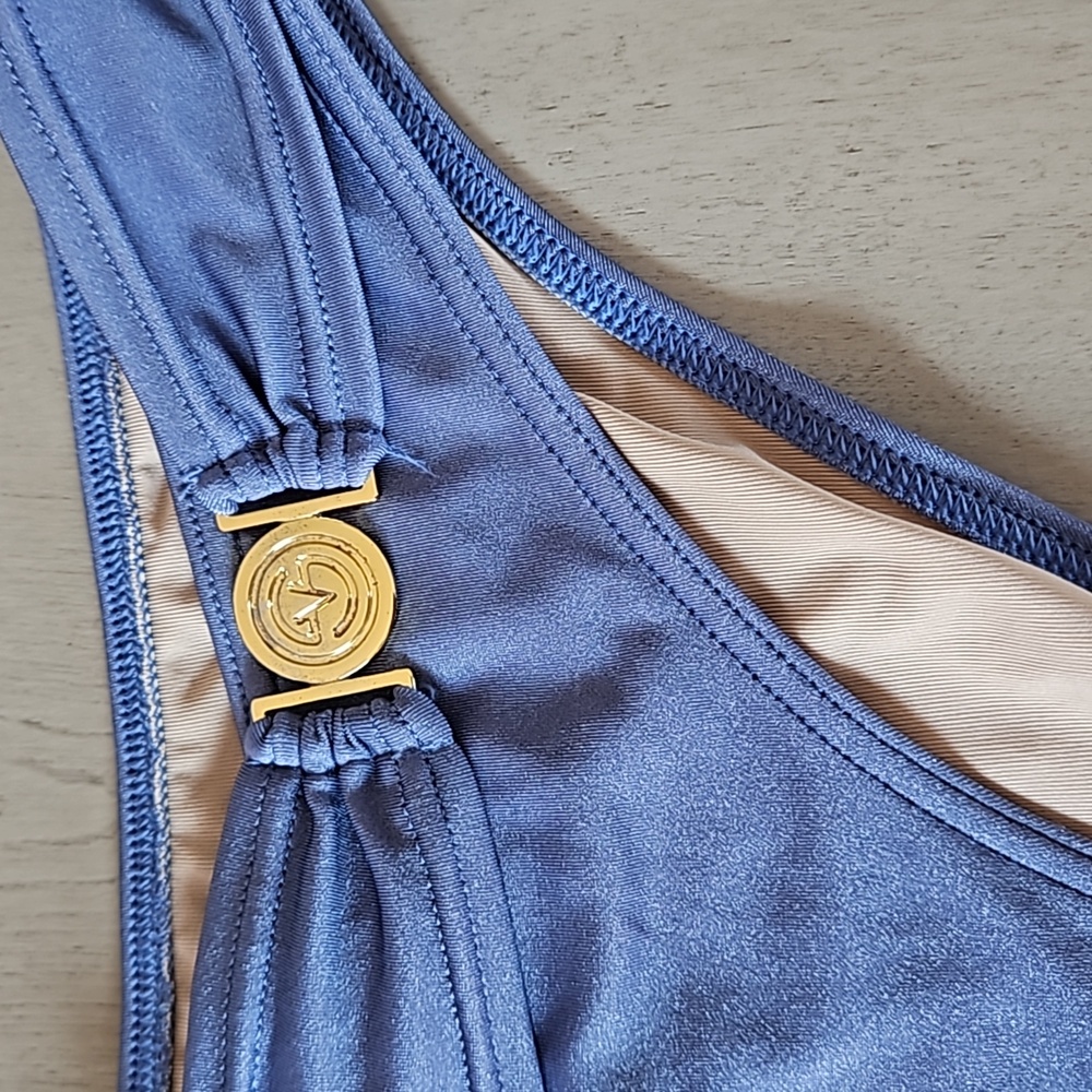 Victoria's Secret Bandeau Bikini Dusty Blue with Gold-Tone Accent - Picture 3 of 8